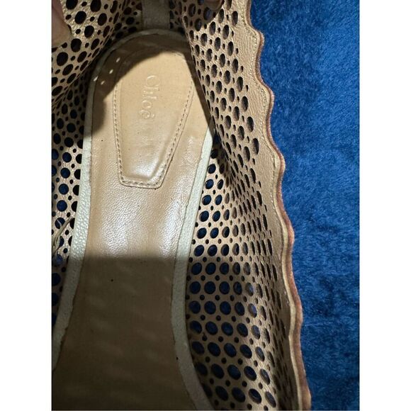 Chloe scalloped perforated ballet flats 41 - Picture 4 of 11
